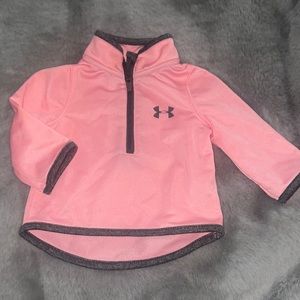 🌈 Under Armour Baby Girl Jacket Pull Over Sz 0/3M Pink Grey